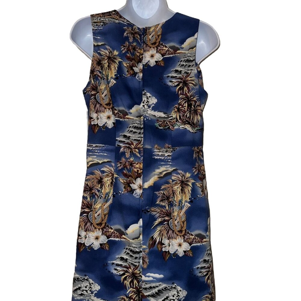 Vtg Hilo Hattie Hawaii Muumuu Beach Dress Womens 8 Blue Mumu Floral Hawaiian - Picture 7 of 10
